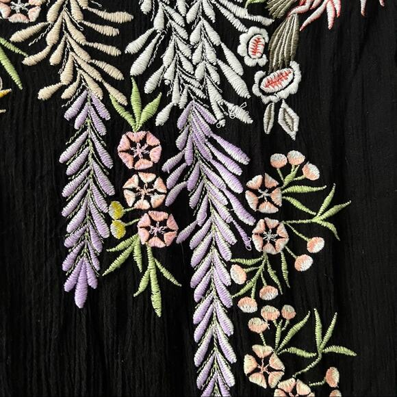 Sundance Black Floral Embroidered Shift Dress - Picture 8 of 8